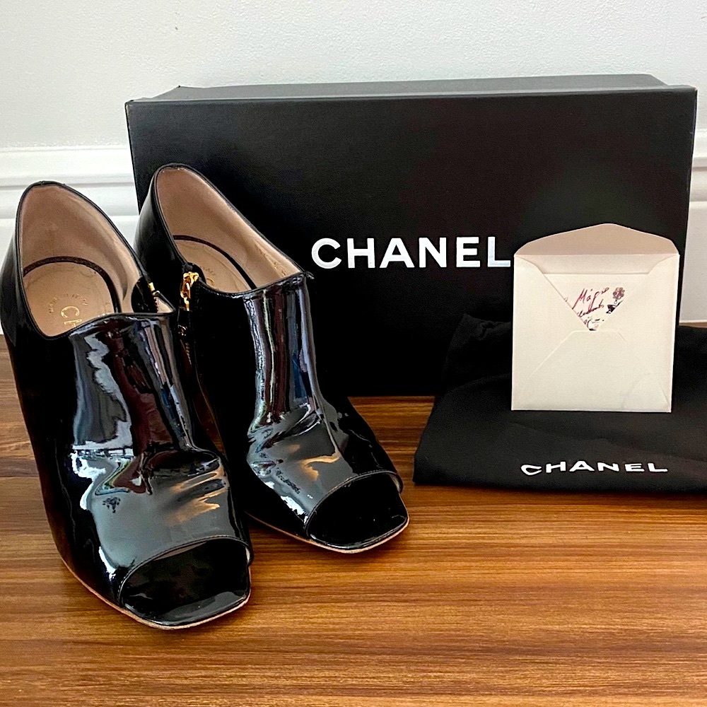 Chanel Patent Leather Booties